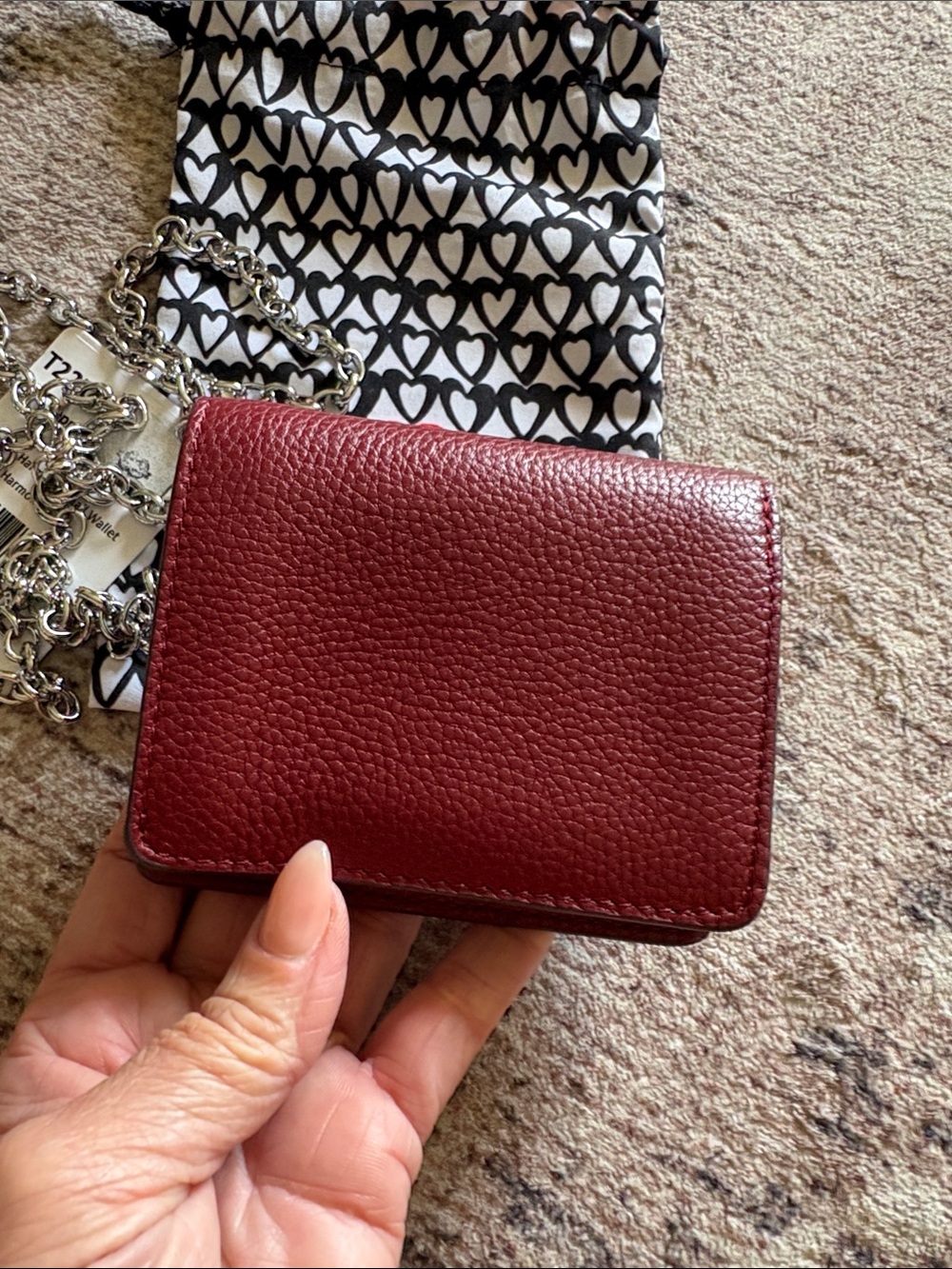 Brighton Chili Pepper Red Leather Crossbody with Silver Twist Emblem - Picture 5 of 6